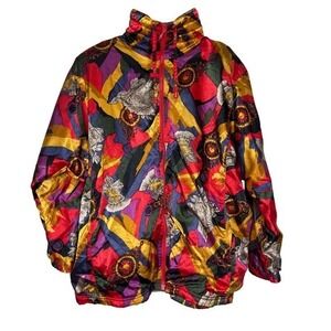 Vintage Jacket Windbreaker Nylon Rafael Track Abstract Bold Bright Artistic